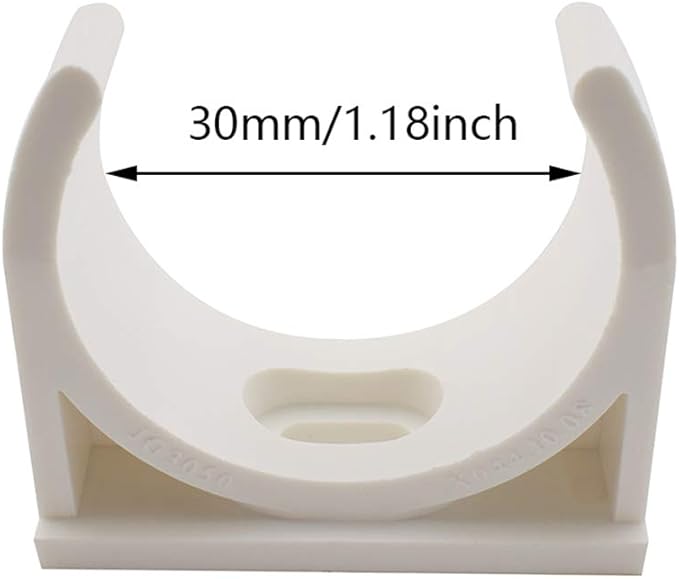 (12 Pack) U-Shaped PVC Water Pipe Clamps Fit for 32mm OD, Compatible with 1" ID PVC Pipe