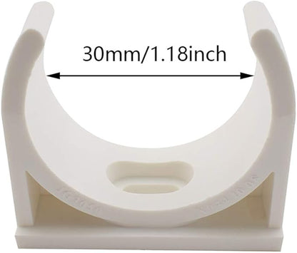(12 Pack) U-Shaped PVC Water Pipe Clamps Fit for 32mm OD, Compatible with 1" ID PVC Pipe