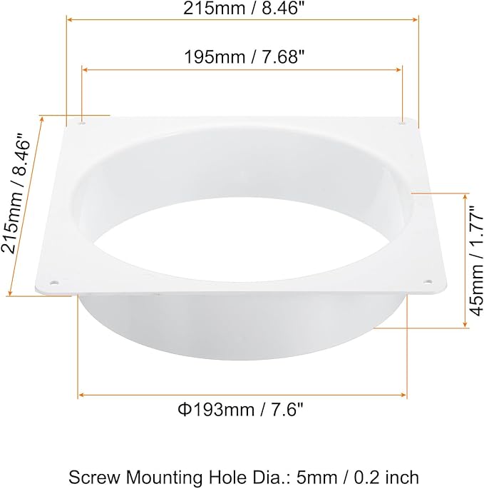 8" Duct Connector Flange w/ Screws